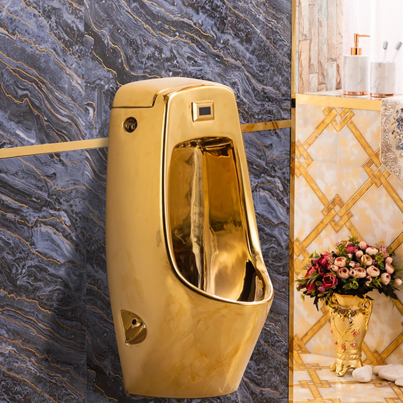 

Integrated Induction Wall-Mounted Ceramic Soil Luxury Gold Urinal European Style Bathroom Men's Urinal