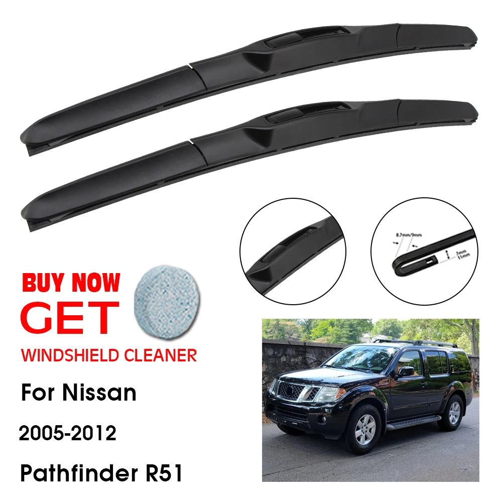 

Car Wiper For Nissan Pathfinder R51 24"+18" 2005-2012 Front Window Washer Windscreen Windshield Wipers Blades Accessories