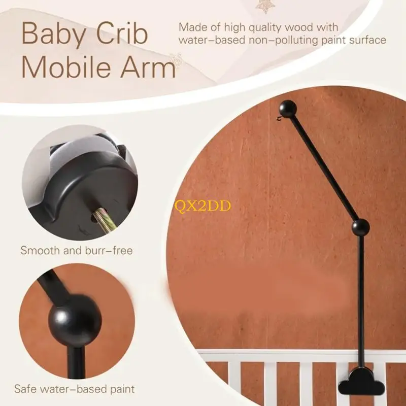 Supporto mobile per lettino per bambini in legno naturale QX2D con design a forma nuvola per stimolazione visiva Staffa da