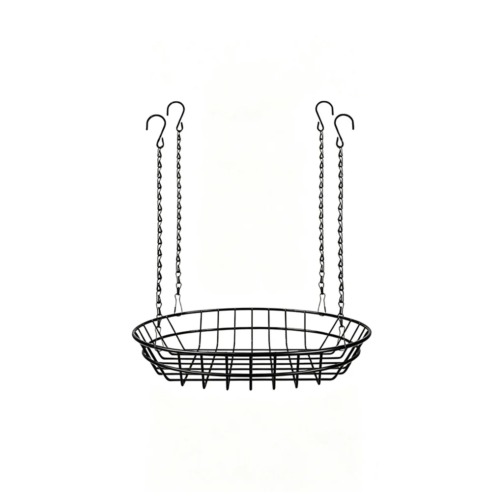 Plant Insert for Tall Round Planters with Adjustable Chain and 4 Hooks to Elevate for root System and Aid Drainage