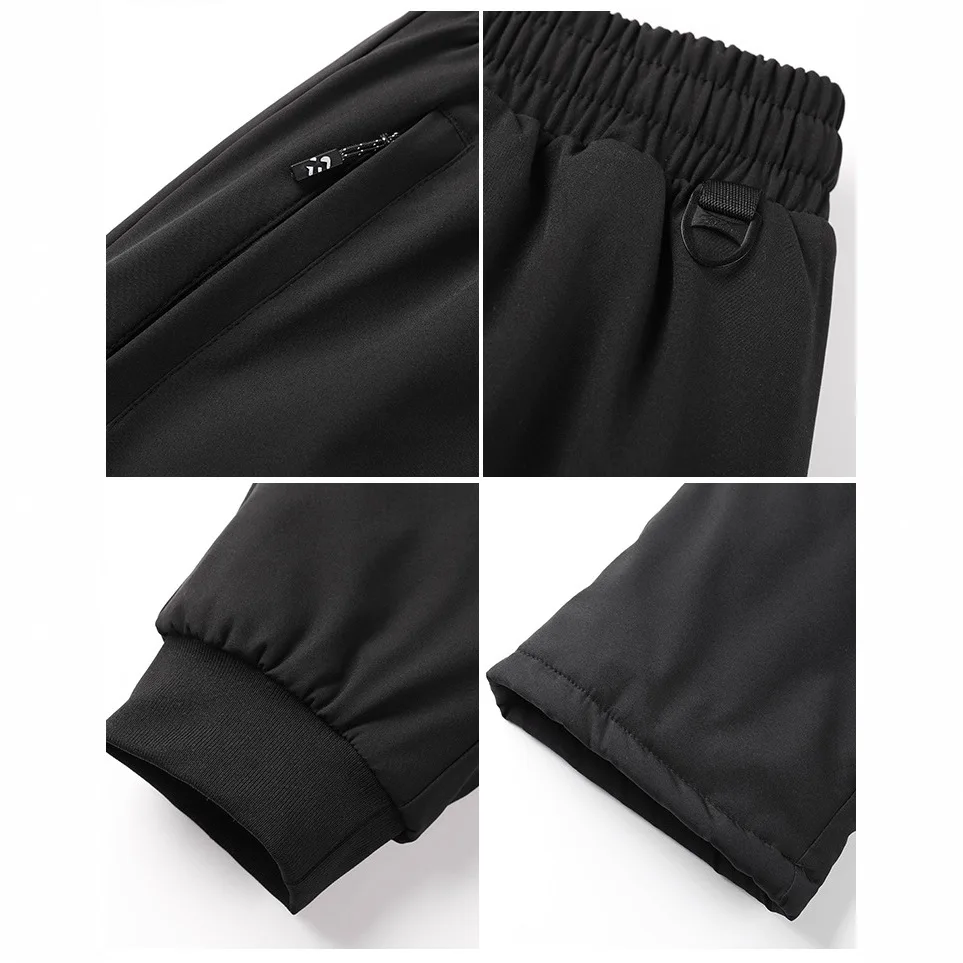 Winter Men's Cotton Pants Windproof and Cold Proof with Thick Fleece for Outer Wear Middle-aged and Elderly Warm Knee Pads And