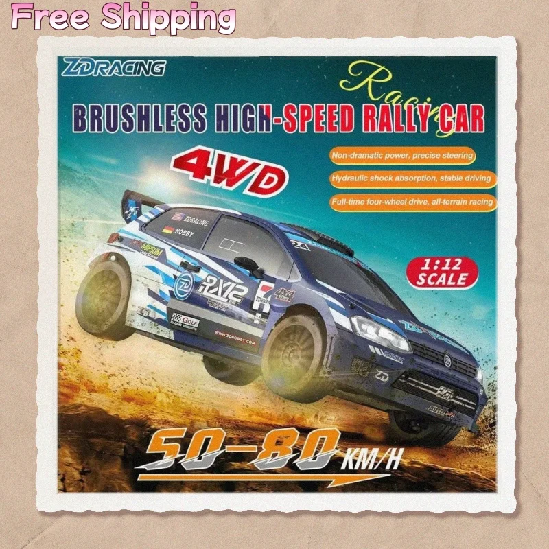 

Zd Rx12 Rally Car 1/12 Scale High-Speed Remote Control Electric Brushless Four-Wheel Drive Racing Car Toy Rtr For Entertainment