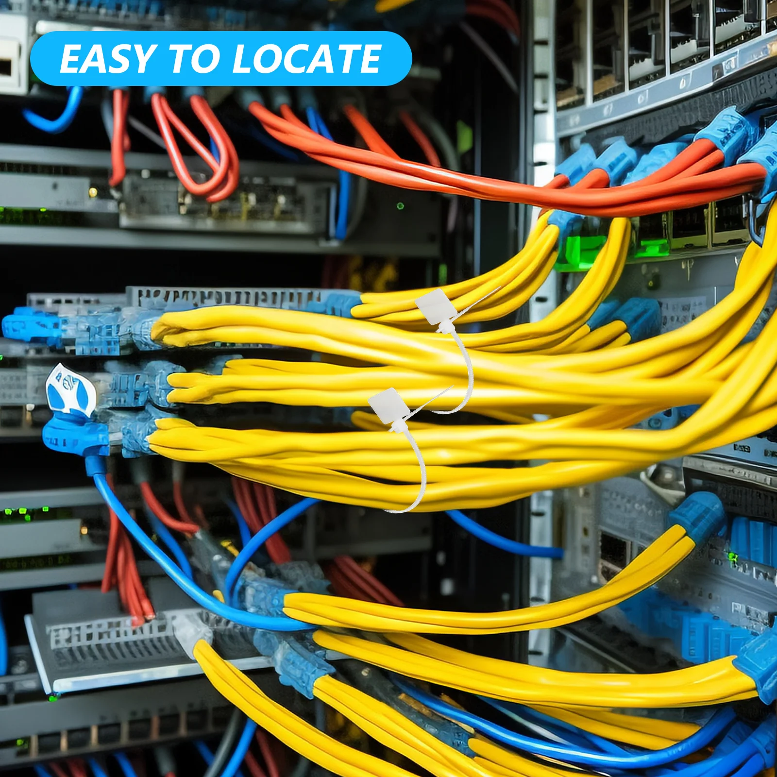 

250Pcs Heavy Duty Nylon Wire Label Ties 25x150mm Cable Marker Straps with Bold White Tags for Easy Identification Outdoor Indoor