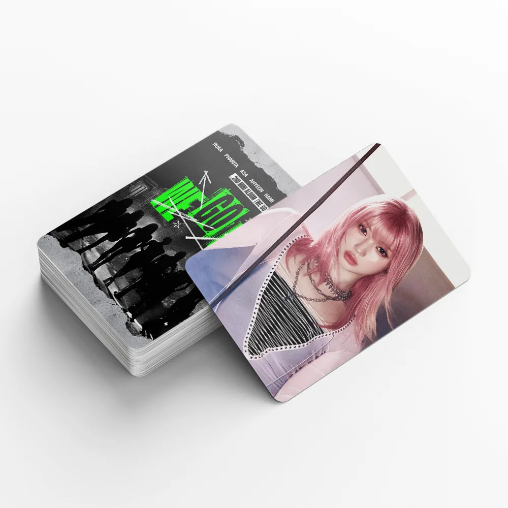 ألبوم KPOP BABYMONSTER WE GO UP 92 قطعة/المجموعة/مجموعة ملصقات بطاقات الصور عالية الجودة بطباعة مزدوجة الجوانب بطاقة لومو هدية ASA RUKA CHIQUITA