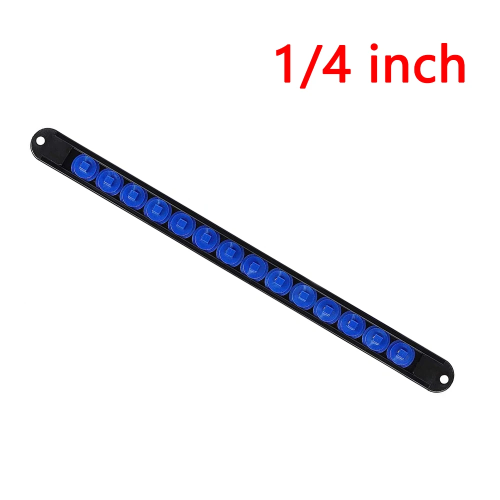 Steckschlüssel-Organizer 1/4 Zoll 3/8 Zoll 1/2 Zoll 360 ° Schwenkbarer ABS-Steckdosenorganizer mit Schraubbasis-Clip und Schienenhalterung für Werkzeuge