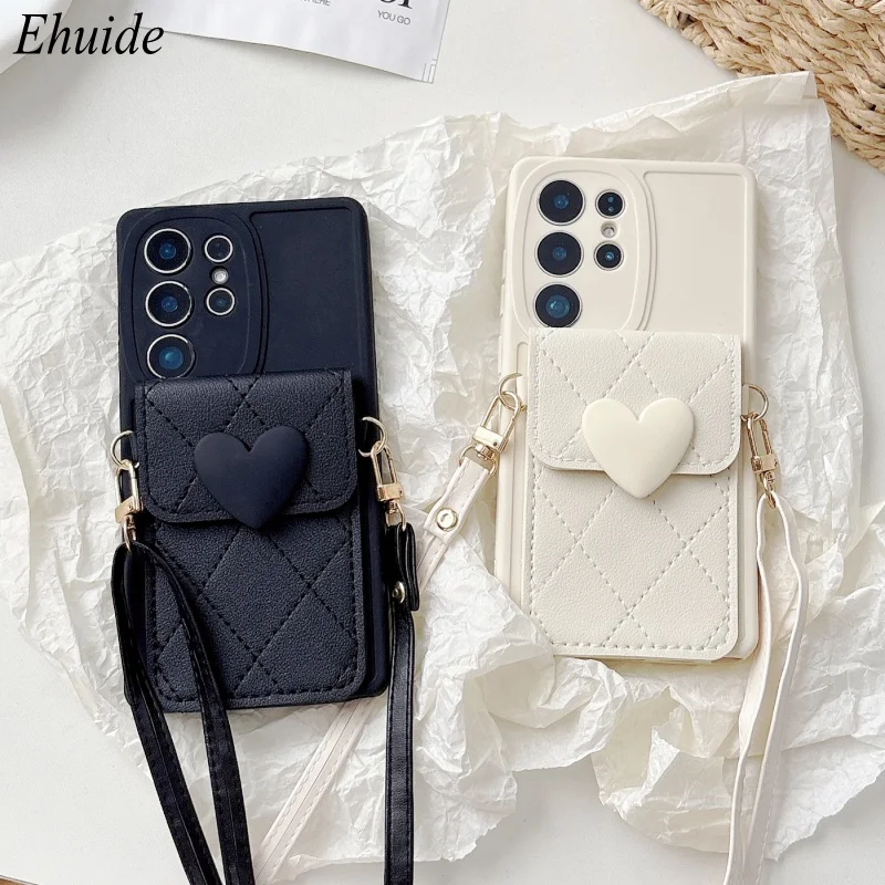 Liebeshülle für Samsung Galaxy S25 Ultra S26 S22 S23 S24 Plus S20 FE A56 mit Ständer, Riemen, Kartenfach, Umhängeband und weicher Abdeckung – Detail 2