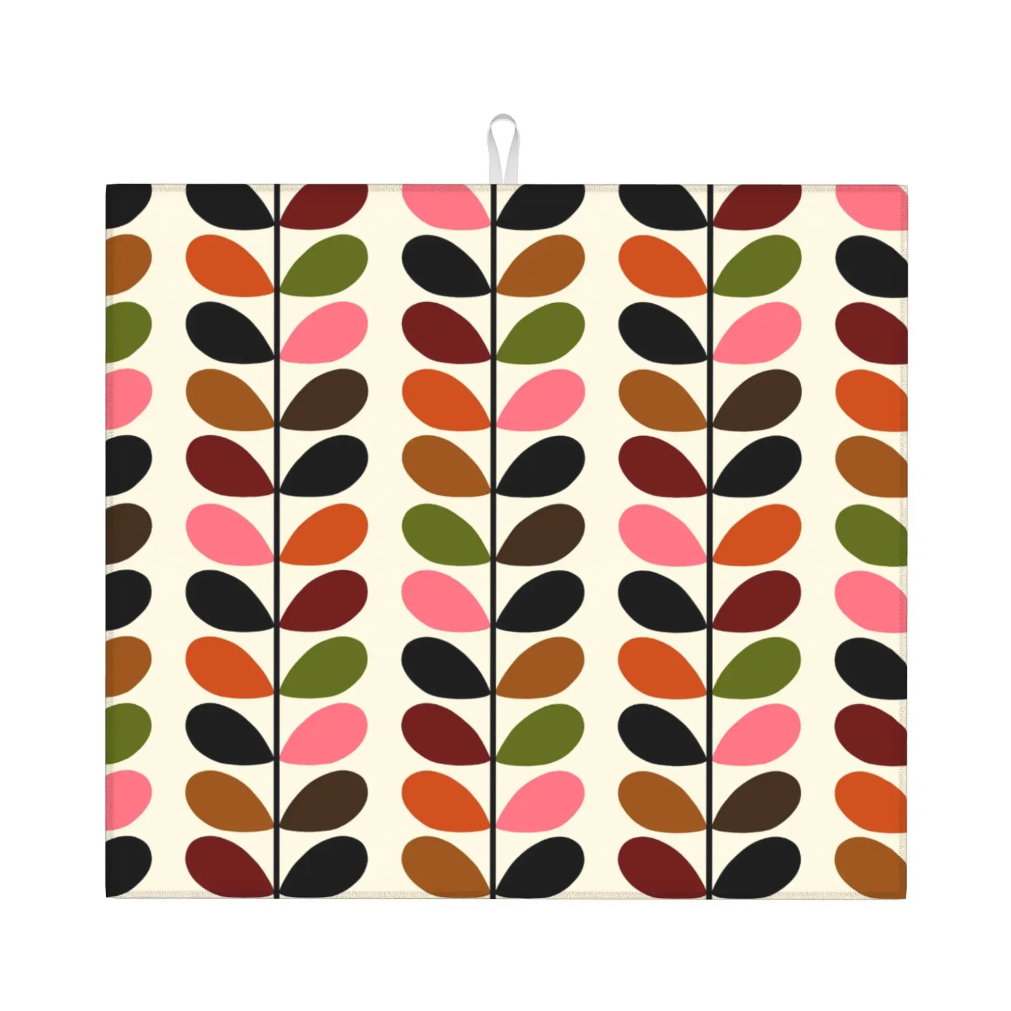 Orla Kiely Flower Style Non‑Slip Waterproof Absorbent Barware Tableware Oil Proof Reusable  Bathroom Drying Mat For Kitchen