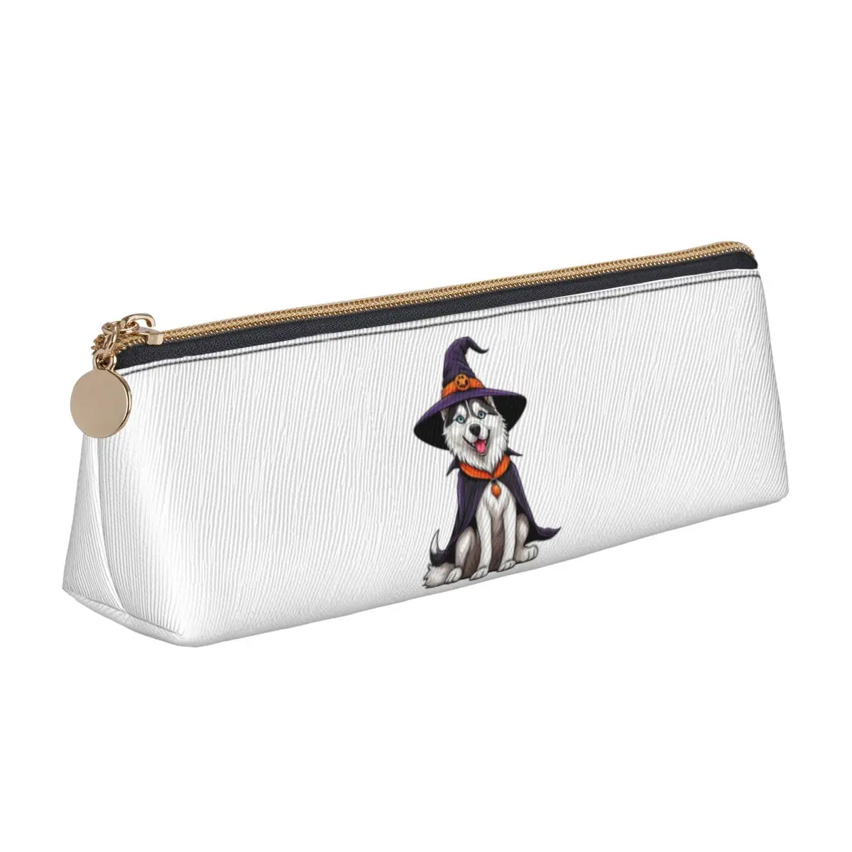 Siberian Husky Halloween Hexen-Deko Geschenk für Hundeliebhaber Federmäppchen Schul-Stiftebox Stifttasche Schreibwaren Stifthalter-Tasche