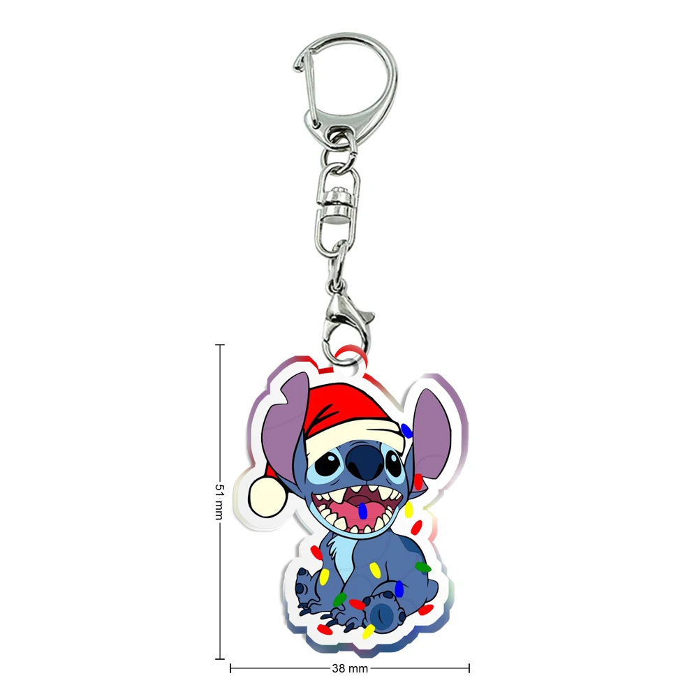 Lustige Stich Weihnachten Disney Halloween transparente Acryl Schlüssel anhänger Kinder Weihnachten Party Geschenk Sammlung Mädchen Schmuck Zubehör