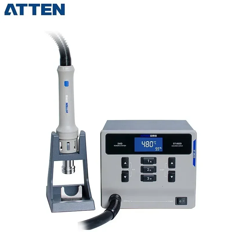 2026 ATTEN Repair Digital Adjustable Electric Soldering Iron Desoldering Hot Air Smd BGA Rework Soldering Station