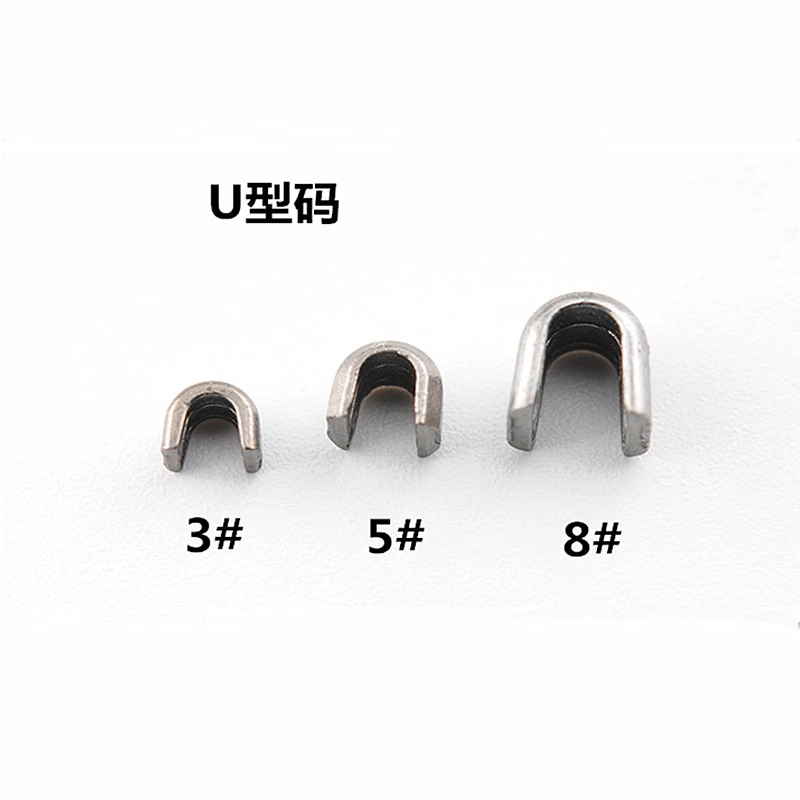 80/100Pcs Metal U Shaped Opening Zipper Up Stopper DIY Sewing clothes pants luggage zipper craft tailor tool Zipper Accessories