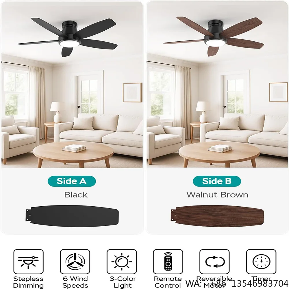 Hot Selling 42 Inch Ceiling Fan Light with 5 Blades Remote Control for CE Certified LED for Hotel & Household Use