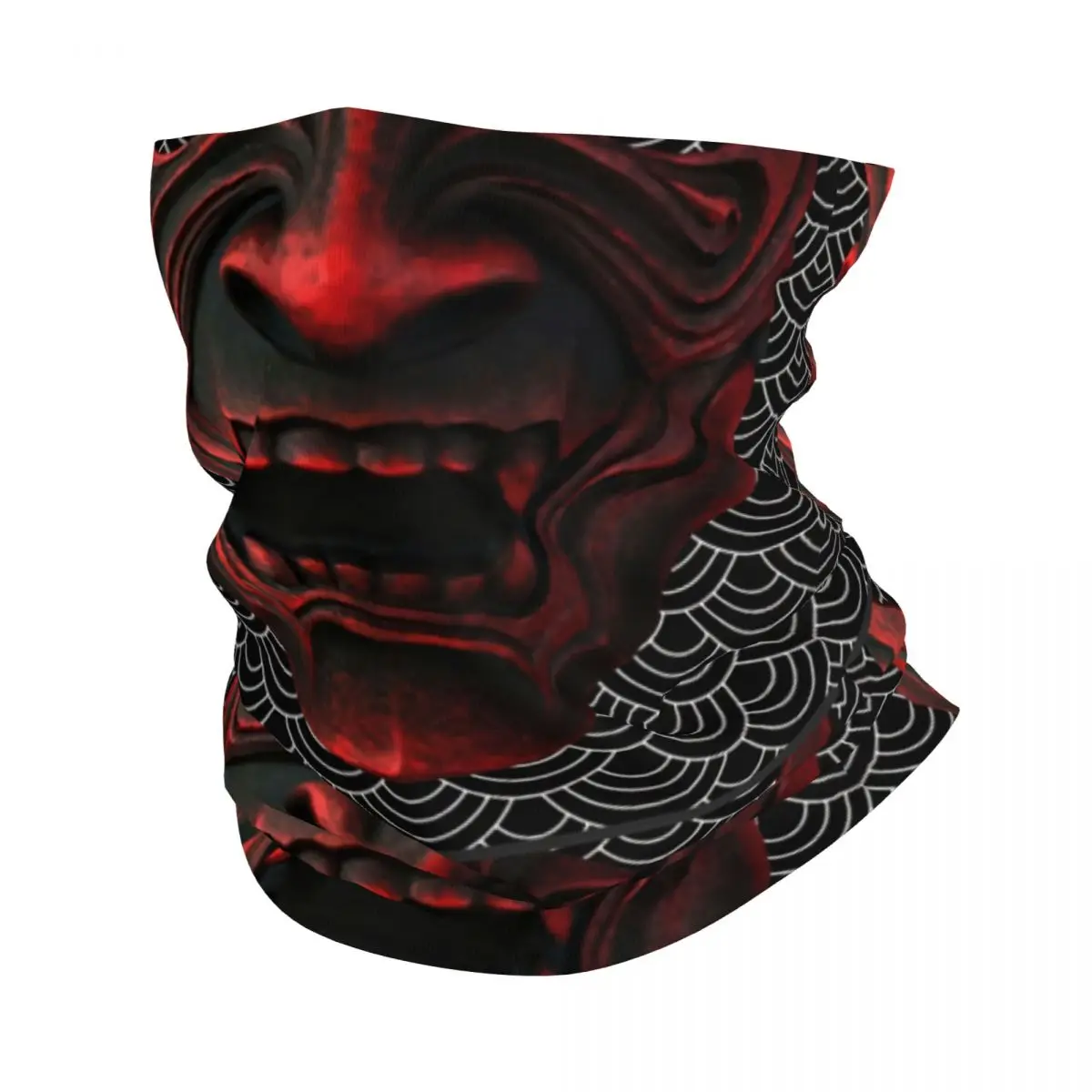 Fashion Samurai Warrior Oni Bandana Neck Warmer Men Women Winter Hiking Ski Scarf Gaiter Japanese Anime Armor Demon Face Cover