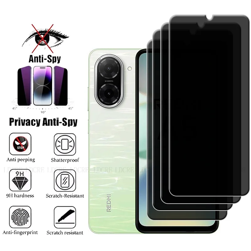 

4Pcs For Xiaomi Redmi A5 Glass Redmi A5 Screen Protector Phone Cover Glue Protective 9H Anti-Spy Privacy Tempered Glass Redmi A5