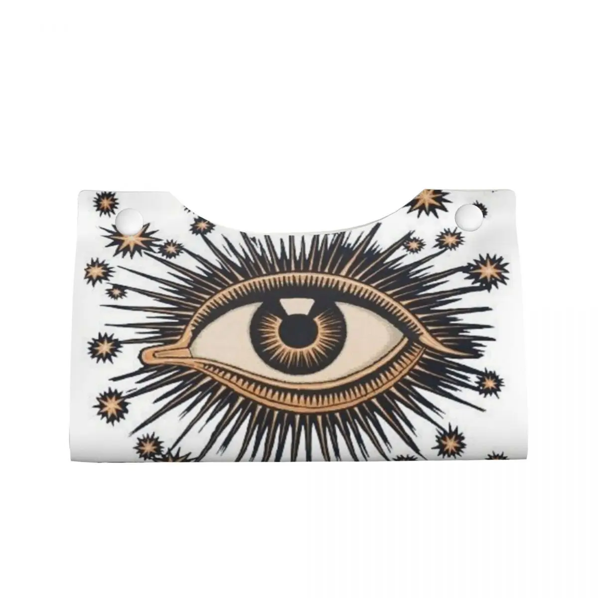 Custom Vintage Turkish Evil Eye Tissue Box Cover PU Leather Rectangular Nazar Amulet Pattern Boho Facial Tissues Holder for