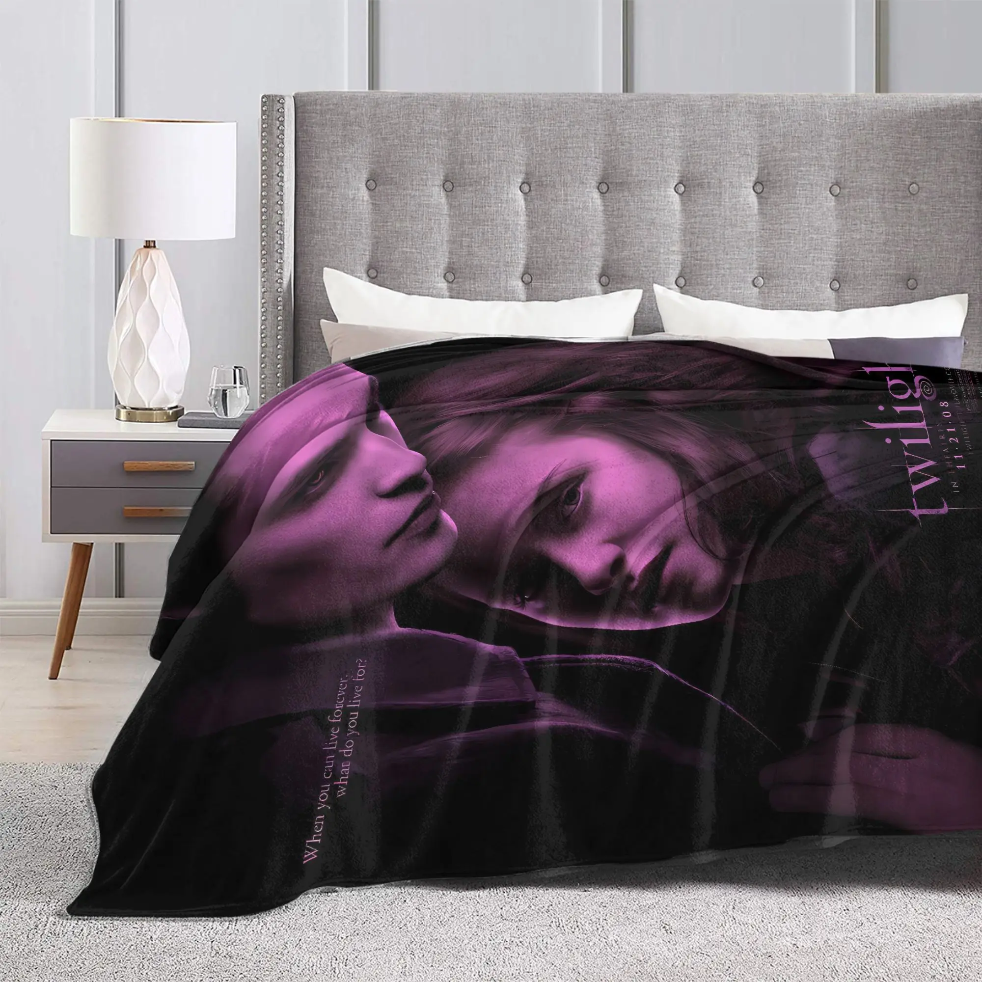 ثلاثية الأبعاد الشفق ساغا إدوارد بيلا بطانية دافئة رقيق أفخم الفراش يلقي لغرفة النوم ديكور الفانيلا المفرش غطاء السرير