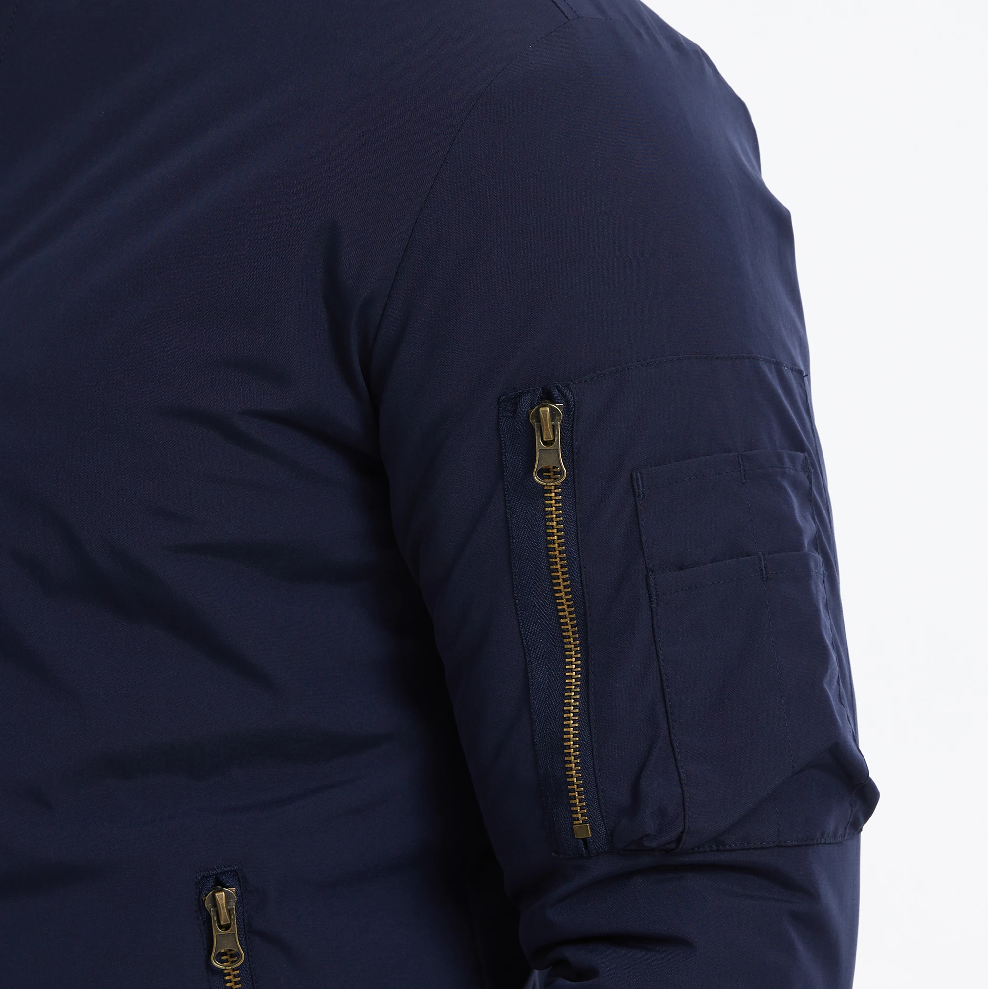 Herbst-Winter-Herren-Bomberjacke, Warme Windjacke mit Vollreißverschluss, Militär-Pilotenjacke, Lässige Winddichte Outdoor-Jacke – Detail 9