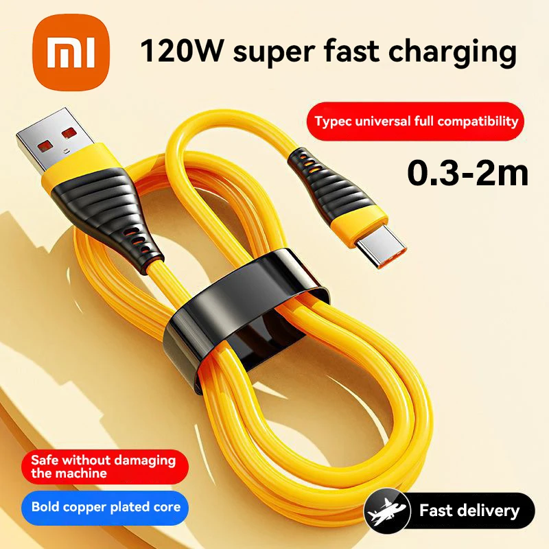 Xiaomi 120W 6A USB Type C USB Cable Super Fast Charing Line for Xiaomi Samsung HuaWei Quick Charge USB C Cables Data Cord