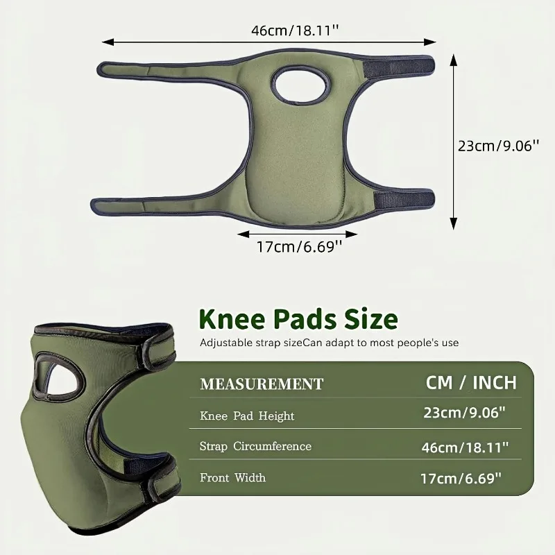 Heavy Duty Knee Pads Thick Foam Dual Strap Adjustable Breathable For Tile Laying Floor Scrubbing Mechanical Work Yoga Outdoor