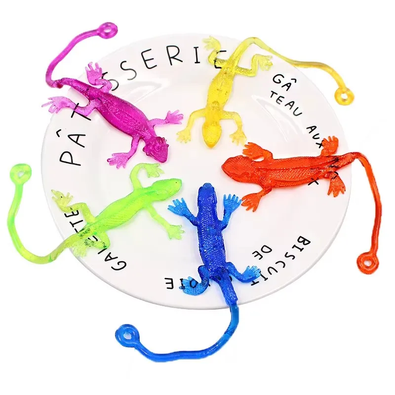 5/10/20PCS Multi-colore Elastico Appiccicoso Giocattoli Divertenti Appiccicosi Lucertola Animali Giocattoli A Mano per I Bambini Bomboniere Gadget Gag giocattolo