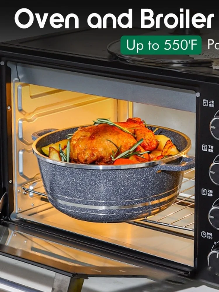 DONNOR 10 Stuks Kookgerei Sets Soeppan met Glazen Deksel Aluminium keuken Koekenpan Non Stick Potten Sets Alle Kachels compatibel - afbeelding 2