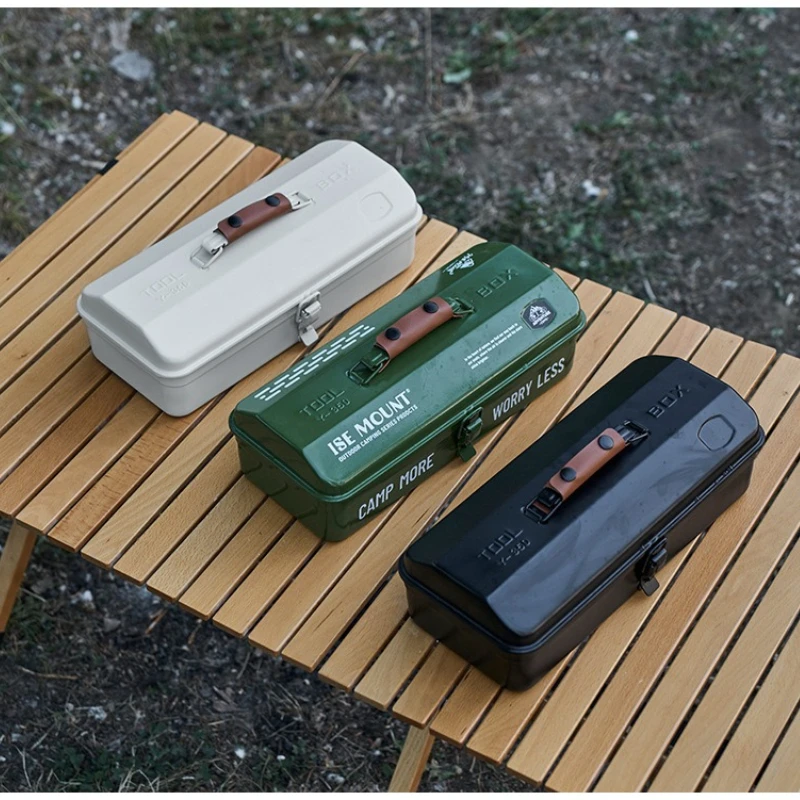 

Home or Outdoor Camping Portable Storage Toolbox Iron Tool Accessories Organizing Box Set