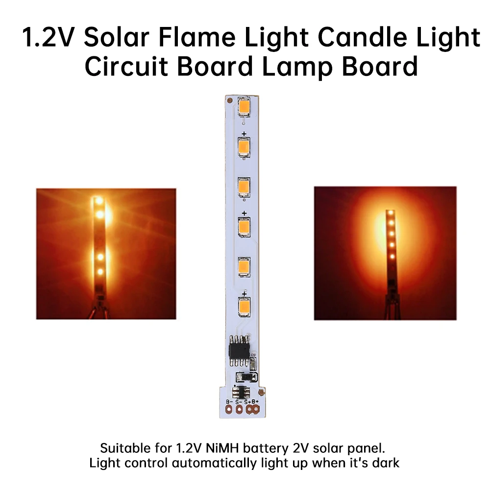 1,2 V Panel lampy słonecznej Płytka drukowana lampy słonecznej 12 Płytka sterująca lampą płomieniową LED Moduł automatycznego oświetlenia w nocy