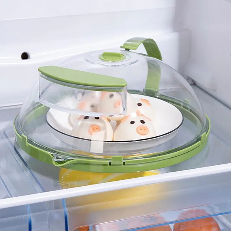 Microwave Splatter Cover Guard Lids Clear Plates Dish Covers Microwave Oven Food Cover with Handle and Water Storage Box