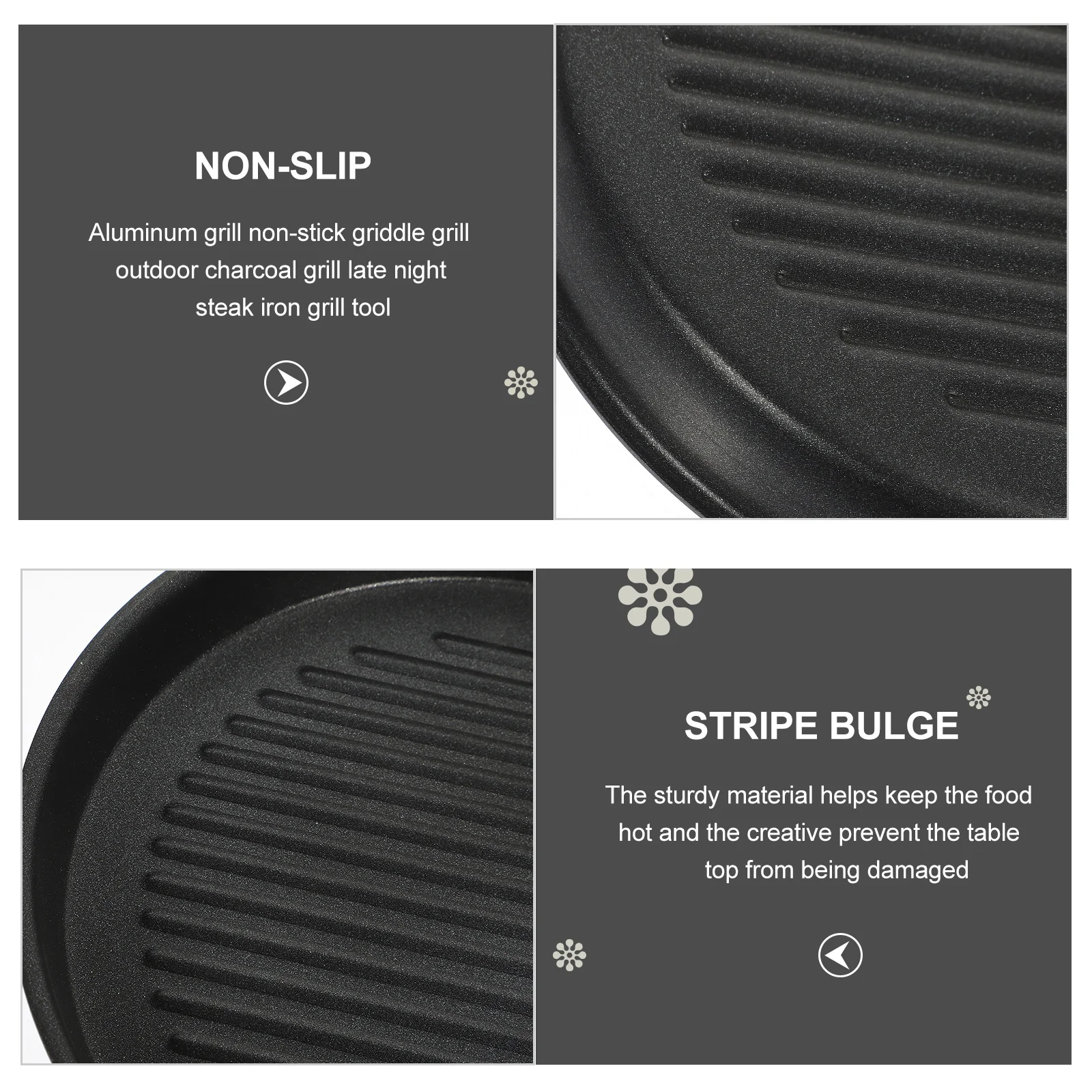 

Outdoor Grill Pan Deep Aluminum Steak Plate For Home Barbecue Portable Cooking Grilled Fish Plate Kitchen Baking Tray