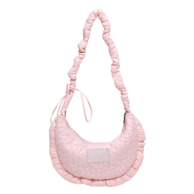 Borsa a tracolla imbottita Borsa a tracolla leggera Borsa a tracolla morbida Borsa tote a bolle di grande capacità per le donne Lavoro Shopping Viaggi