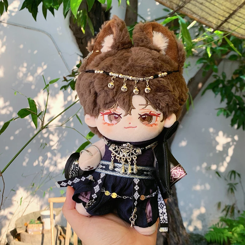 

20 см плюшевая кукольная одежда ручной работы, крутая черная шляпа в китайском стиле, кожаное пальто, жилет, брюки, пояс, великолепный комплект для куклы, аксессуары, игрушки