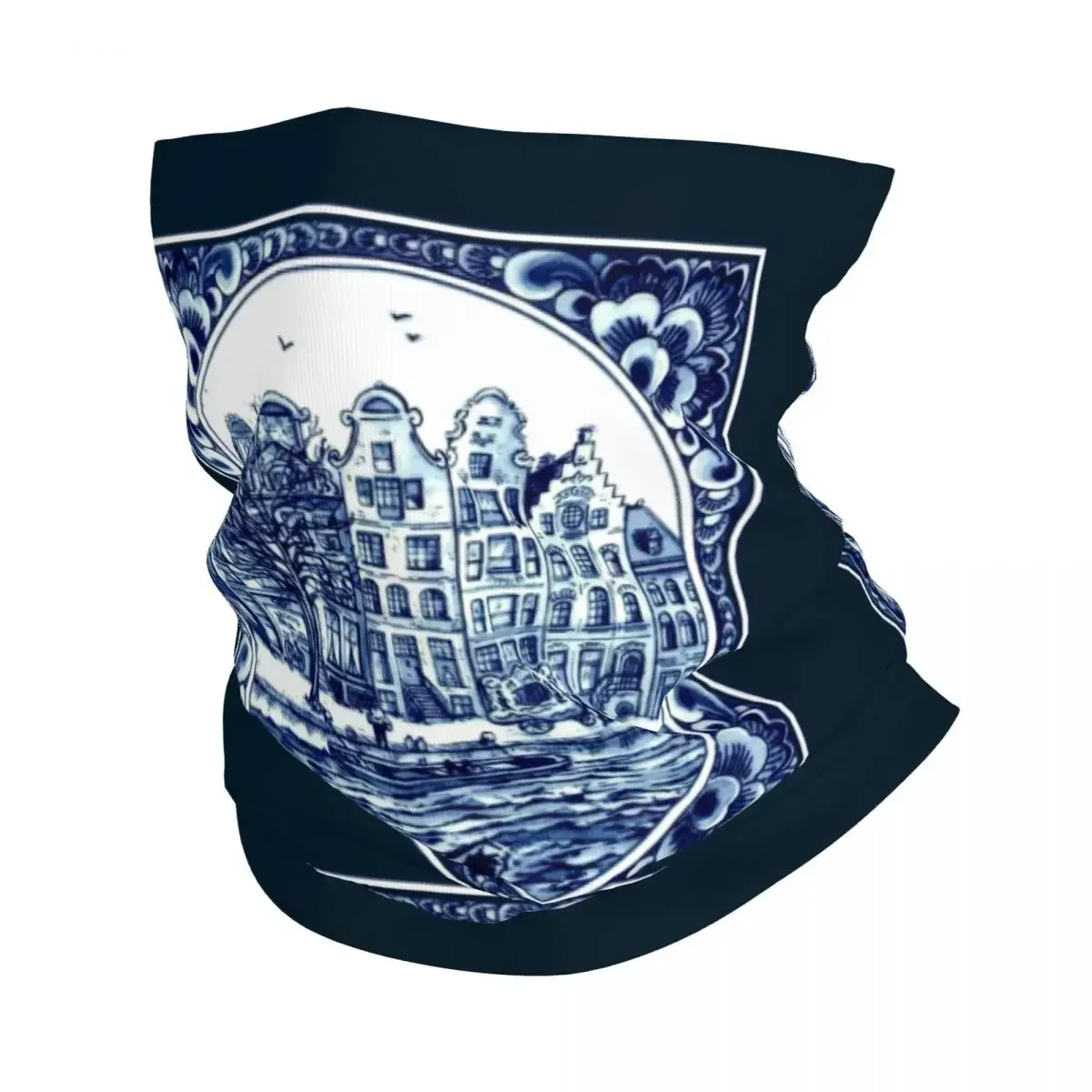 Cachecol de barco vintage para homens e mulheres, bandana de inverno, aquecedor de pescoço para caminhadas e caça, bandana de rosto Deluxe, azul holandês