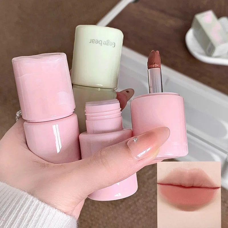Gege Bear Velvet Lip Gloss  Multi-Functional Moisturizing Long-Lasting Non-Stick Cup Easy to Apply Ideal for Daily Life Gifts