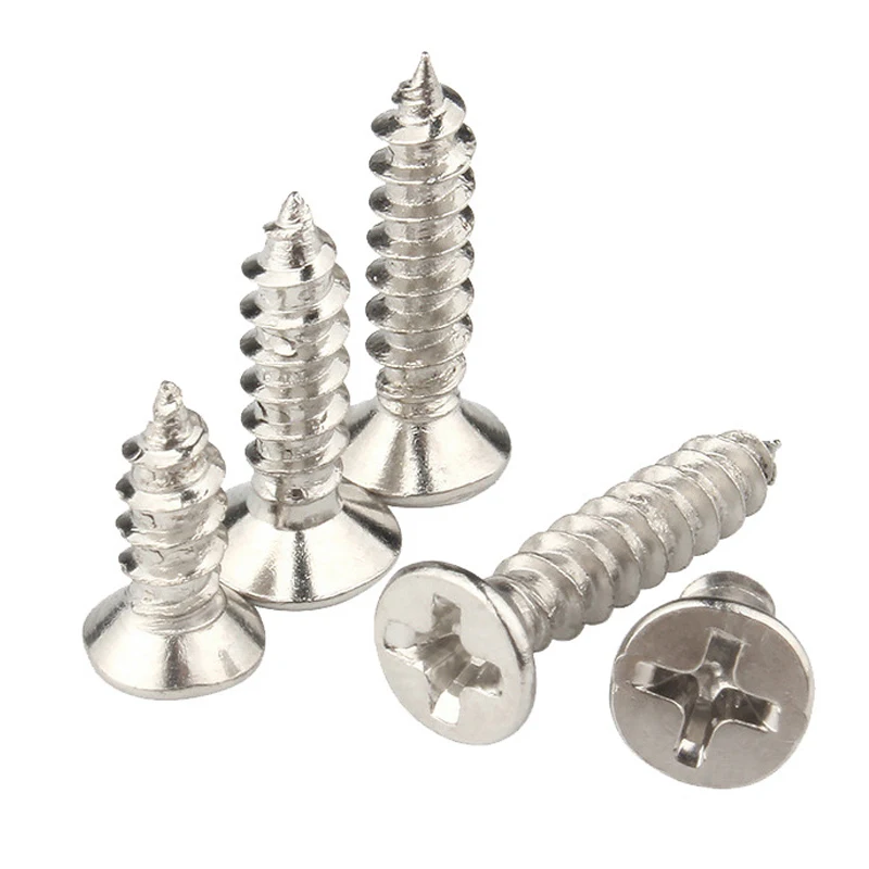 10pcs/lot Cross Recessed Countersunk Flat Head Self-tapping Screw M3 M3.5 M4 M5 M6 M8 Stainless Steel Phillips Furniture Screw