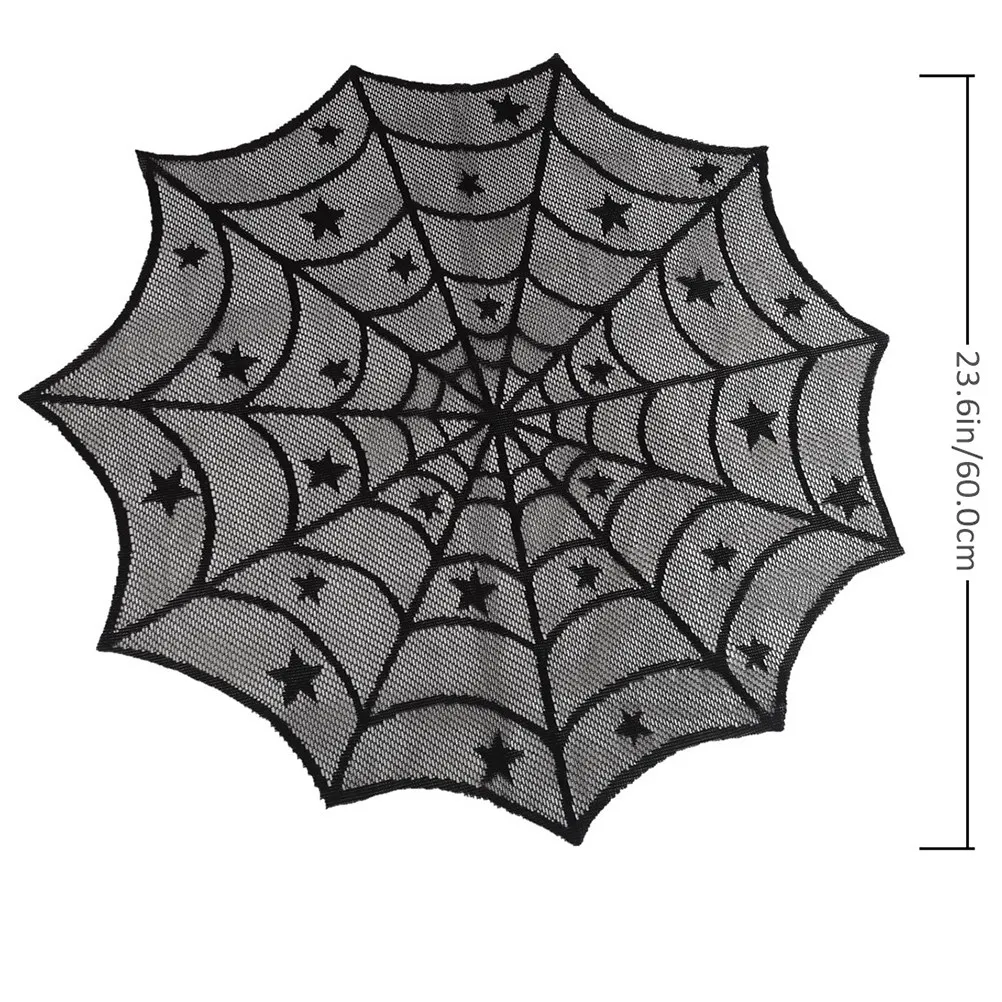 1pc Spider Net Table Cloth Black Halloween Party Decoration Fabric Scary Web Design Disposable Tableware Backdrop Prop