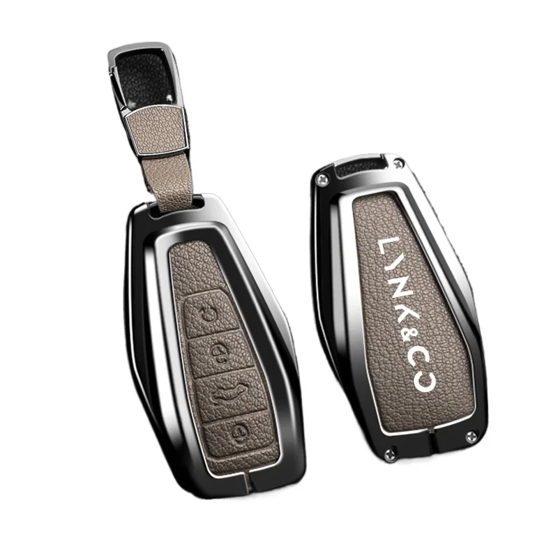 

Zinc Alloy Key Fob Cover for 2024 Lynk & Co 03/02/01/05/06/08/09, Heavy Duty Metal Protective KeyCase Shell with Keychain