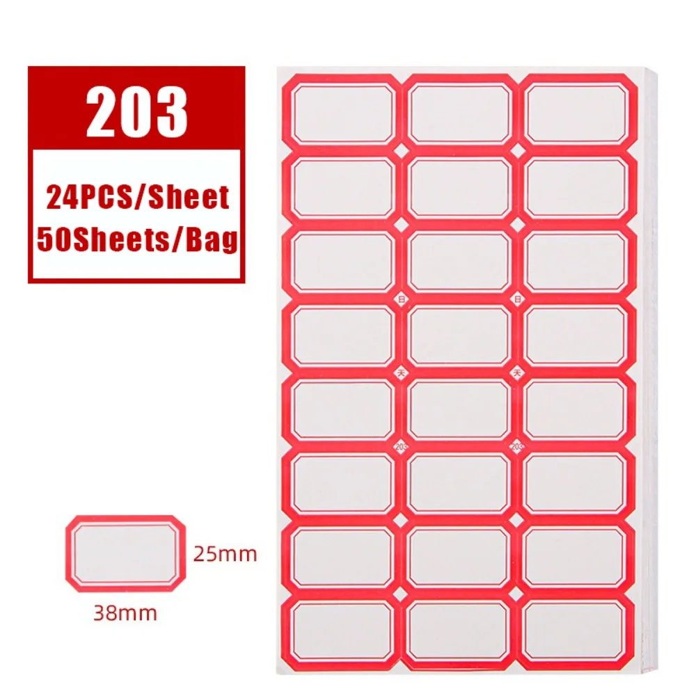 

50Sheets Handwritten Self-adhesive Label Paper Multiple Sizes Colored Label Stickers Self-adhesive Price Mark Sticky Paper