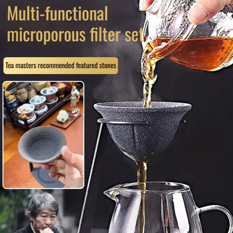 Novo conjunto de coadores de chá de cerâmica microporosa, resistente ao calor, adequado para preparar chá e café, reutilizável, fácil de limpar, presente de ano novo