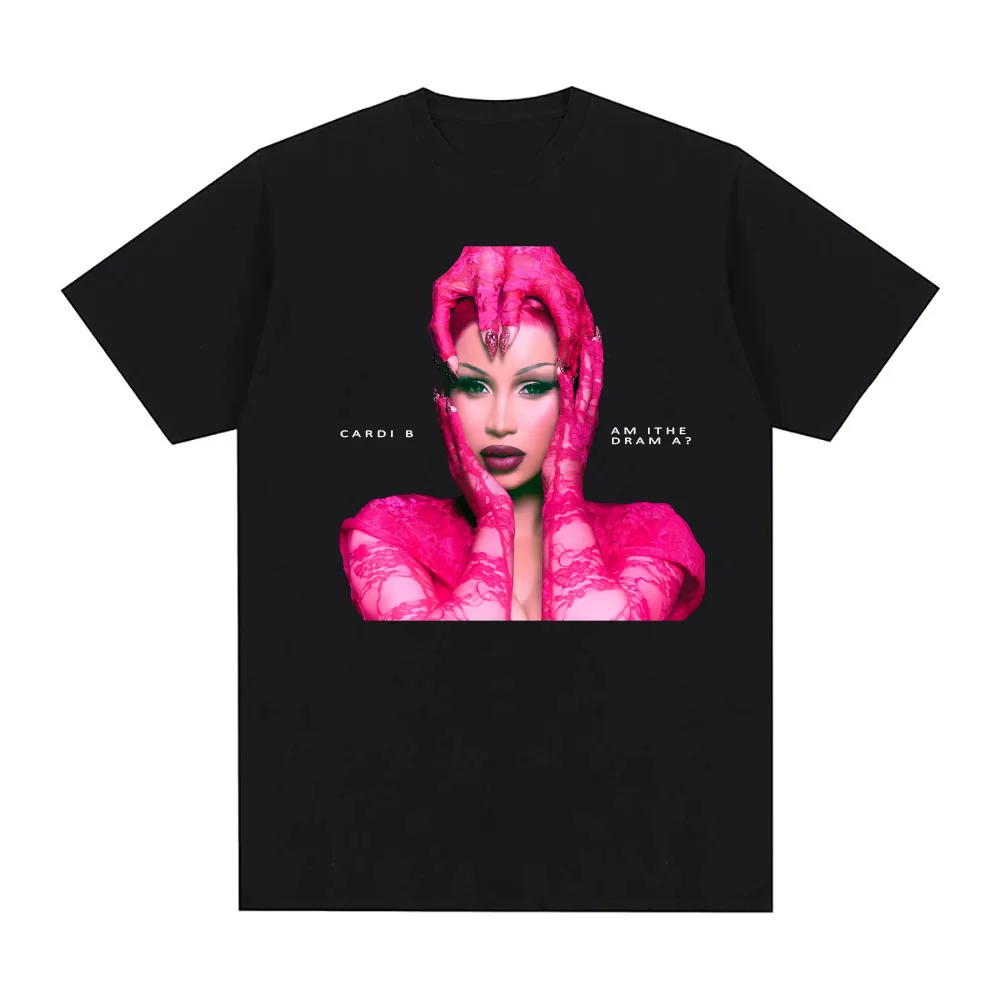 تي شيرت Cardi B Album Am I the Drama تي شيرت صيفي غير رسمي برقبة دائرية عالي الجودة 100% قطن مريح Ropa De Mujer