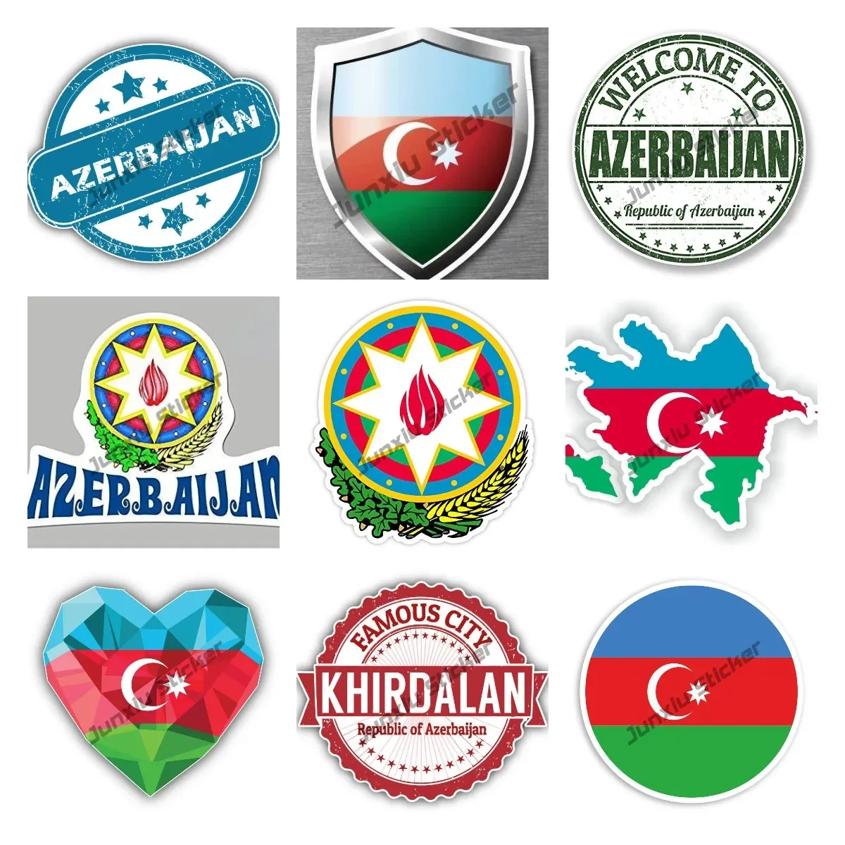 

Azerbaijan Azərbaycan Respublikas Coat of Arms Sticker Decal Accessories The Whole Body Waterproof Glue Sticker Car Decoration