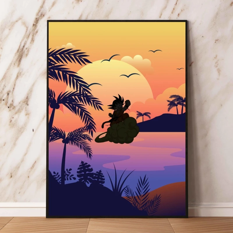 Canvas Art Walls Painting Dragon Ball Goku Kid Action Figures Cuadros Best Gift Living Room Modular Prints Comics Pictures