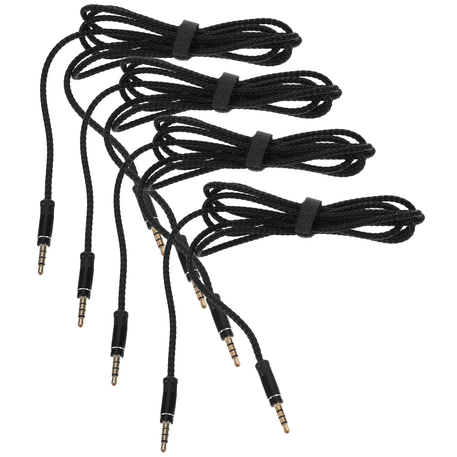 

4pcs 3.5Mm Audio Cable Nylon Braided Stereo Aux Cord For Headphone Speaker Jack Male To Male High Speed Stable Transmission