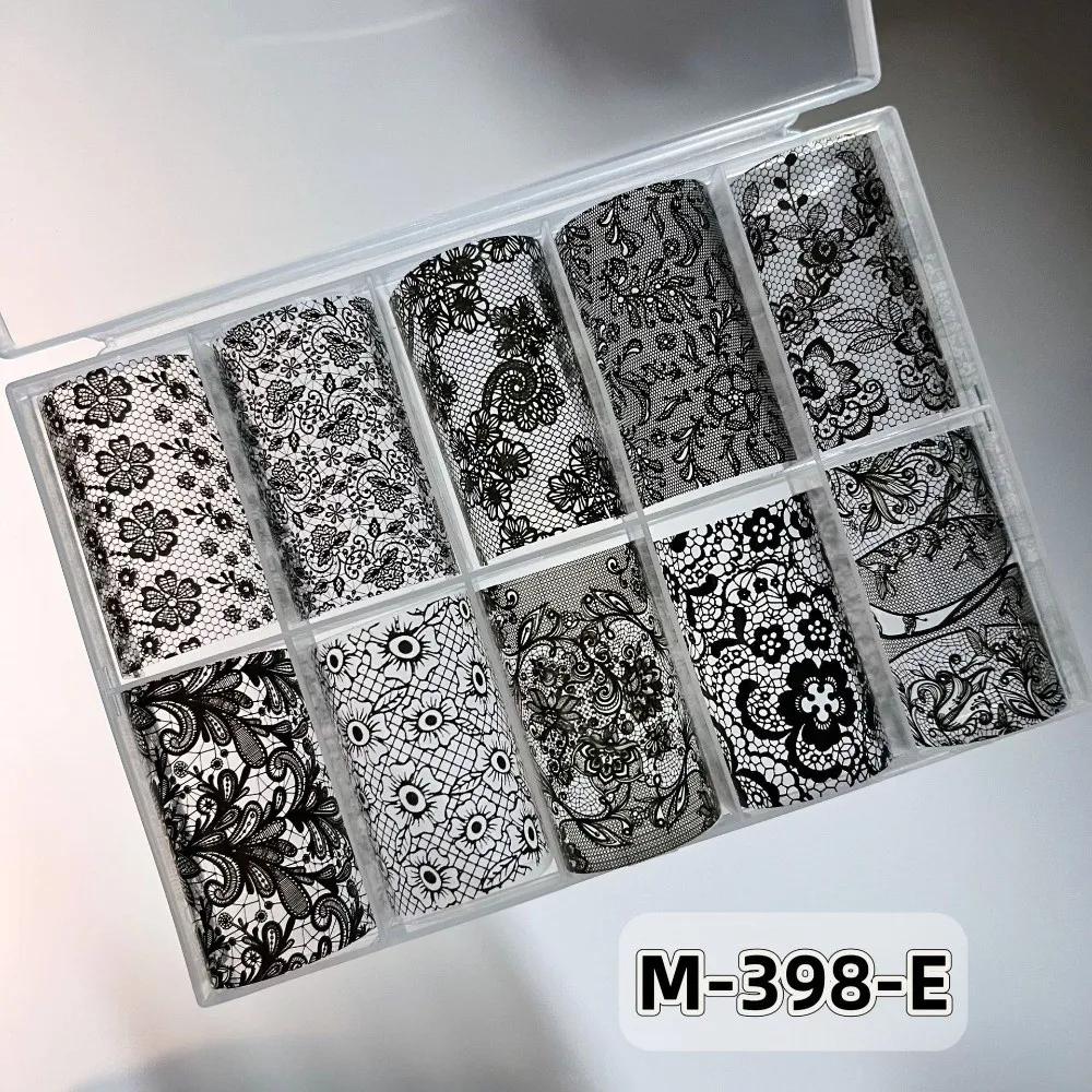 Autocollants pour ongles à motif léopard et rayures, effet pailleté, noir et blanc, pour manucure DIY