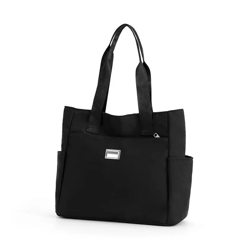 Neue, stilvolle, schlichte Umhängetasche in Unifarben für Damen, Nylon-Schultertasche, modische Handtasche mit großem Fassungsvermögen, Oxford-Handtasche. – Detail 9