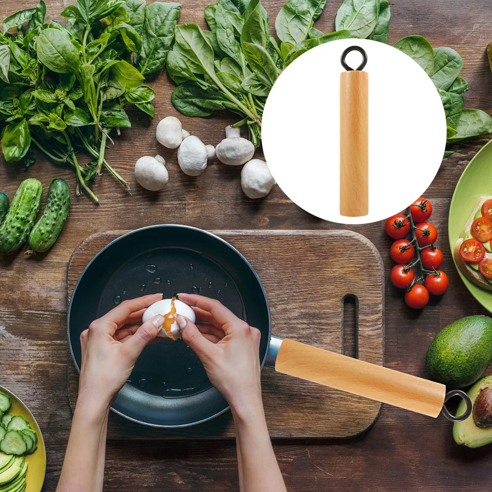 

Wooden Pot Handle Detachable Replacement Heat Resistant Pan Handle for Cooking Pans Frying Pan Wok Kitchen Gadget Comfortable