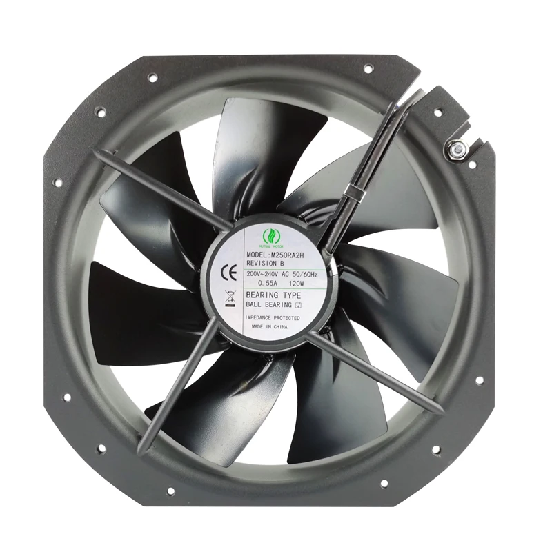 M250RA2H 200-240V MUTUAL MOTOR Large Industrial Axial Fan High Airflow Cabinet Cooling Ventilation Fan