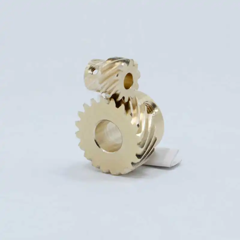 1Pair Precision 0.5M 45° Left-Hand Helical Gears 90° Crossed-Axis Brass Gears Set Low-Backlash Spiral Gear Kit For DIY Projects