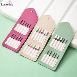 10pcs Diamond Nail Drill Bits with PU Bag 2.35mm Milling Cutter For Electric Manicure Drill Accessories Fast Remove Acrylic Gel
