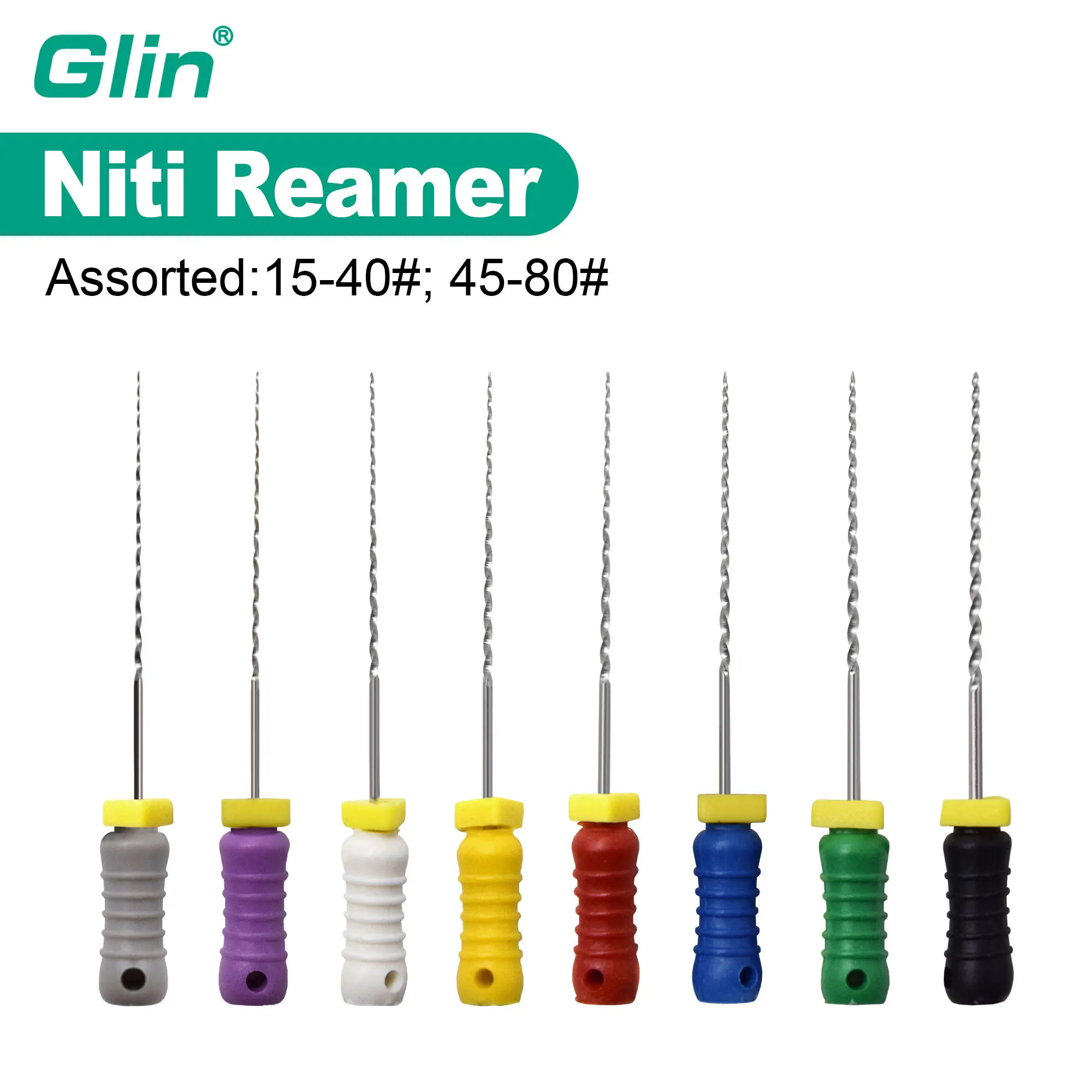 1 Box Glin Nickel-titanium REAMER Files 21mm/25mm #15-40 Niti R Files Dental Hand Use Root Canal Files Dentist Tools