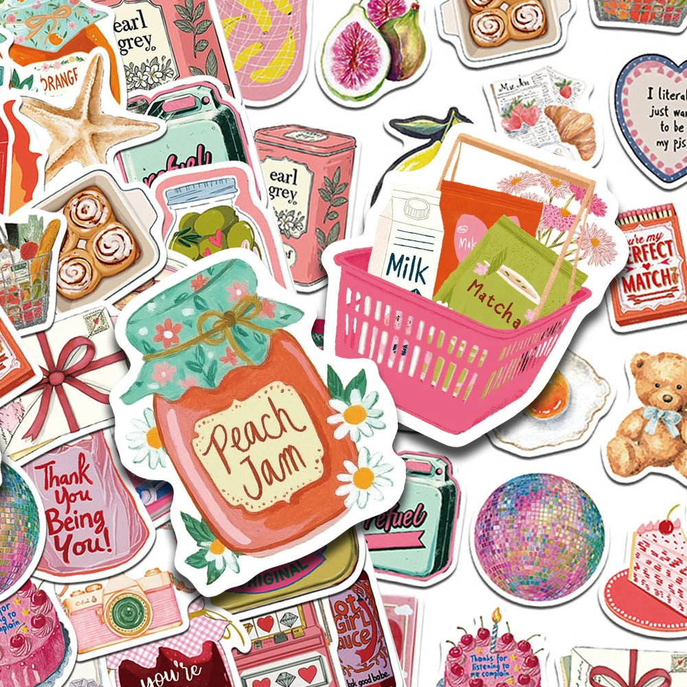 

10/30/50pcs Cute Pink Aesthetic Girl Stickers Cartoon Ins Style Decals Decoration Scrapbook Phone Guitar Diary Sticker Wholesale